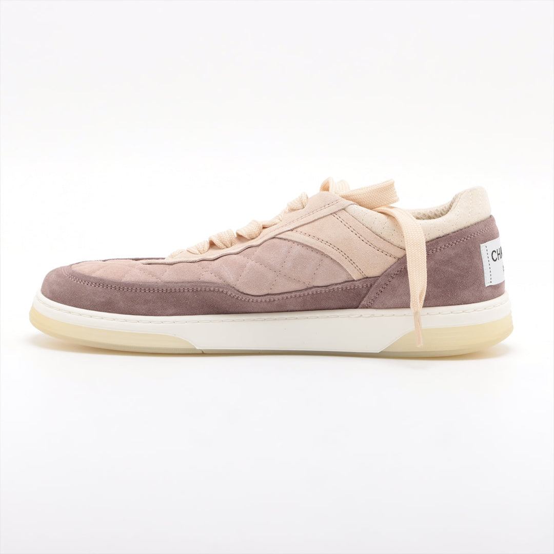 Top Quality Chanel Coco Matrasse Suede Trainers 39  Beige X Pink G38740