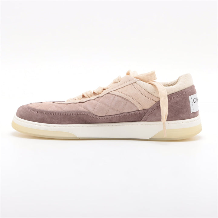Top Quality Chanel Coco Matrasse Suede Trainers 39  Beige X Pink G38740