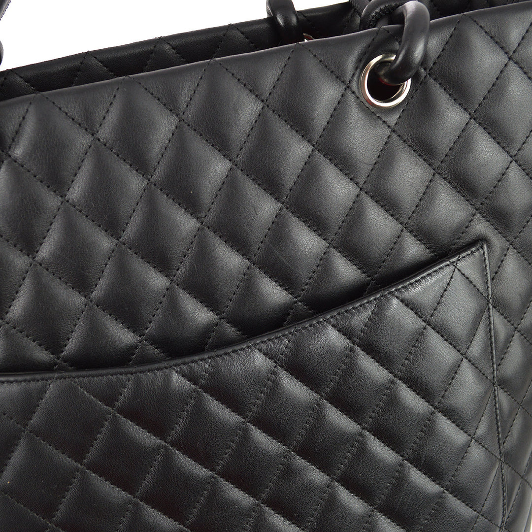 Top Quality Chanel 2004-2005 Black Calfskin Cambon Ligne Handbag
