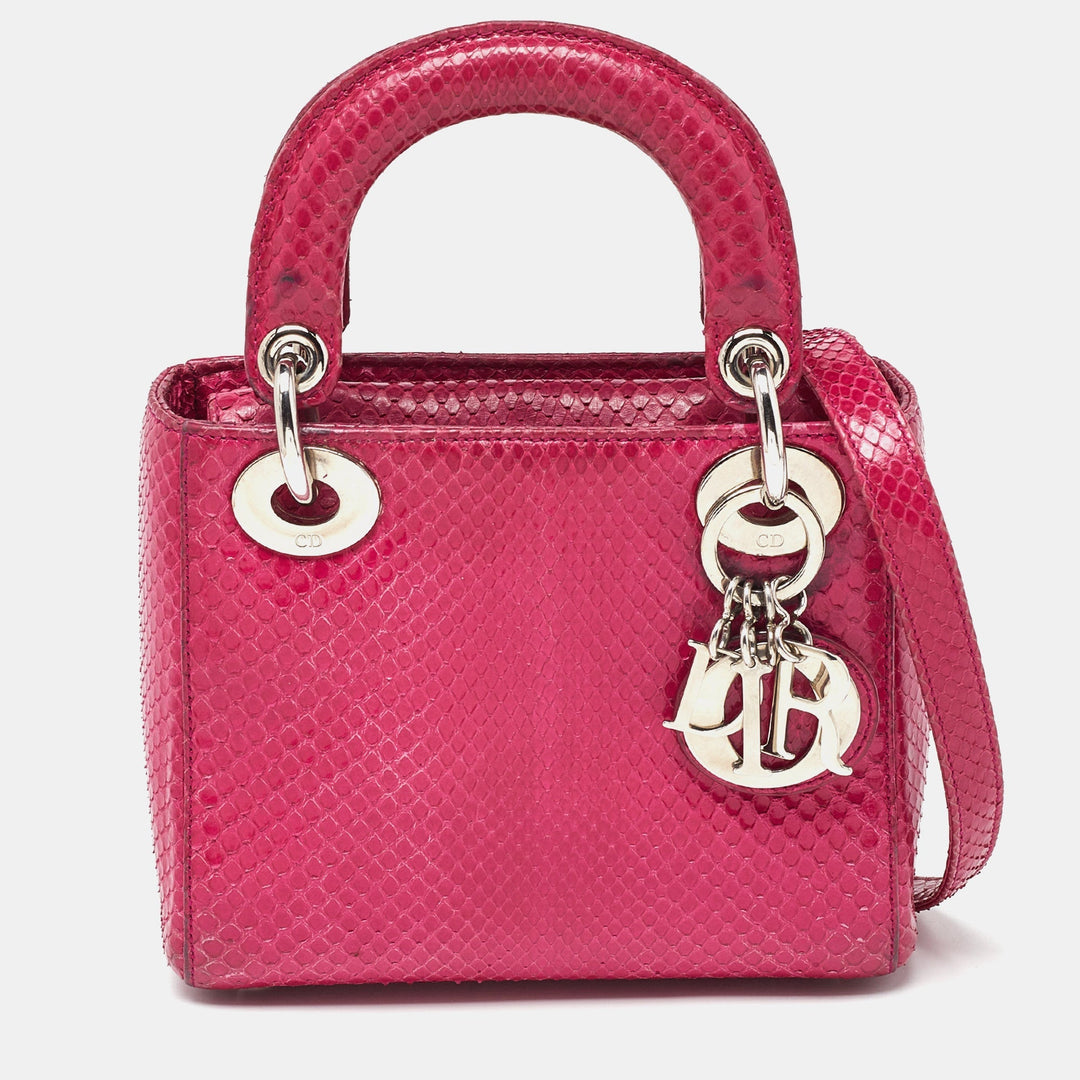Top quality Dior Pink Python Mini Lady Tote