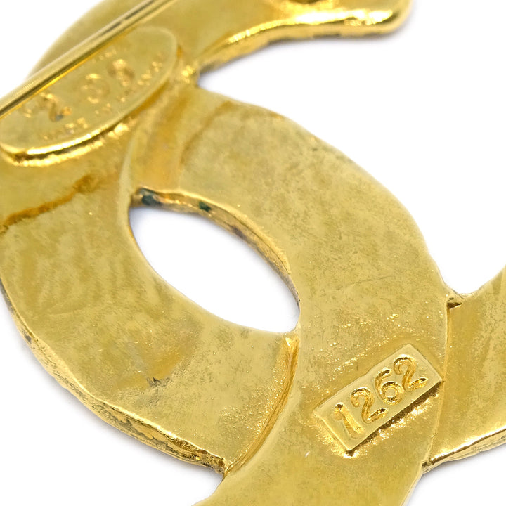 Top Quality Chanel CC Quilted Brooch Pin Gold 1262/29