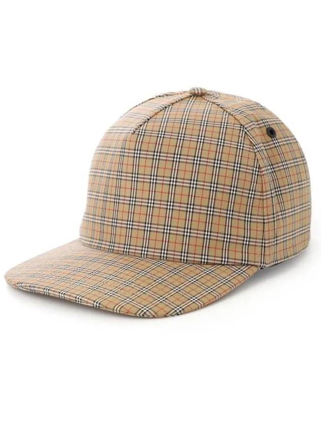 Burberry Cotton Micro Check Ball Cap Beige