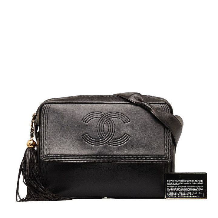 Top Quality Chanel Coco Fringe One-Shoulder Bag Black Leather  Chanel