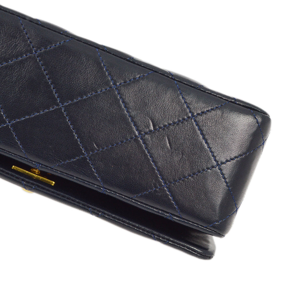 Top Quality Chanel Navy Lambskin Turnlock Mini Full Flap Shoulder Bag