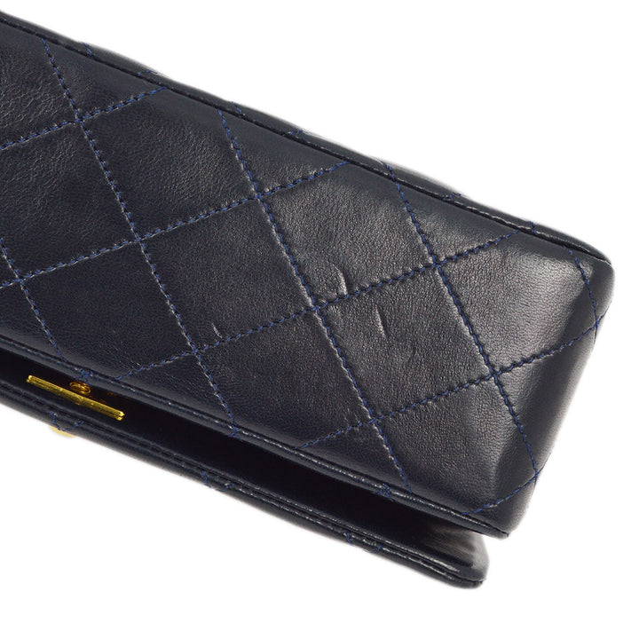 Top Quality Chanel Navy Lambskin Turnlock Mini Full Flap Shoulder Bag