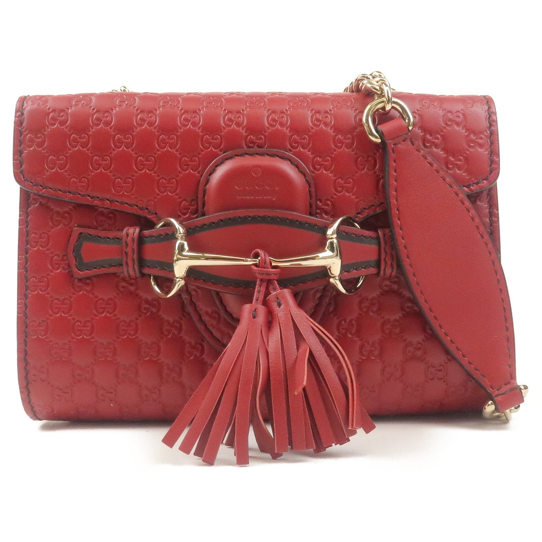 GUCCI Horsebit Emily Micro Guccissima Chain Shoulder Bag 449636