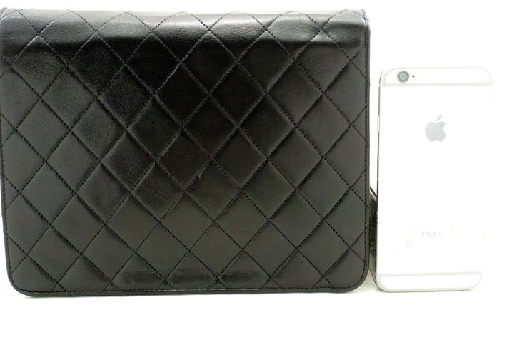 Chanel Small Chain Shoulder Bag Clutch Black Quilted New Lambskin