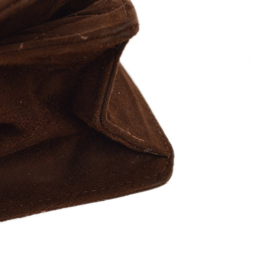 Top Quality Chanel Brown Suede Party Handbag
