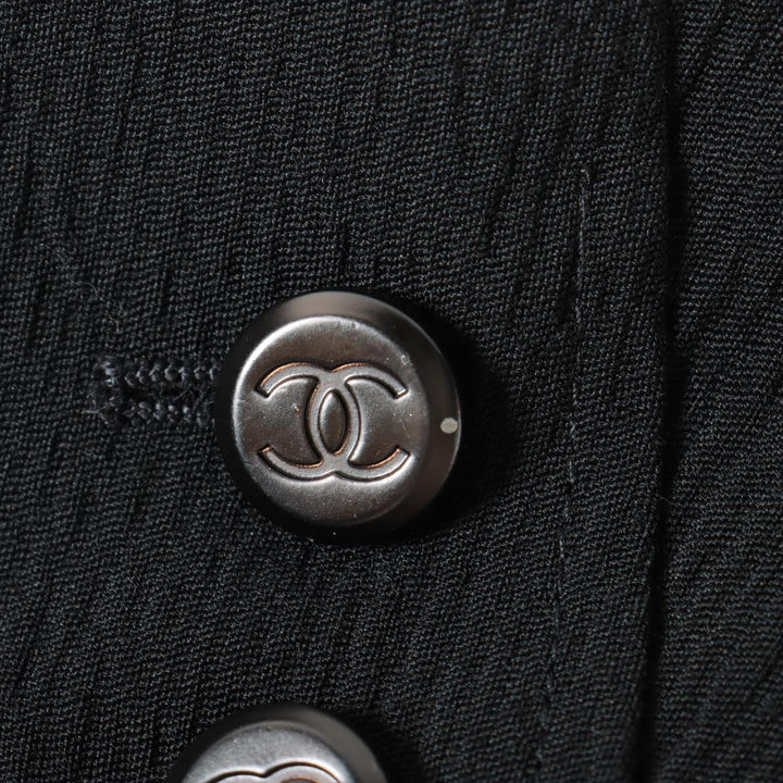 Top Quality Chanel Coconut Button 98A Wool Setup 38  Black P11490
