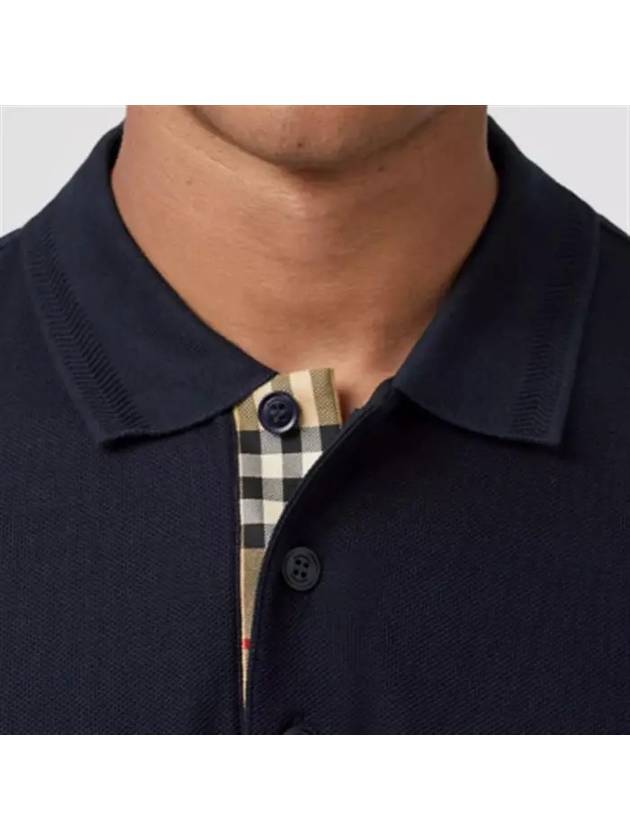 Burberry Men's CHUNKY Monogram motif cotton Polo Shirt navy