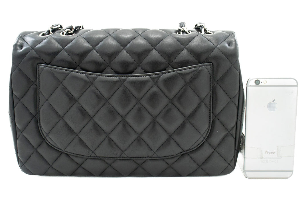 Top Quality Chanel Classic Large 11" Chain Shoulder Bag New Black Lambskin