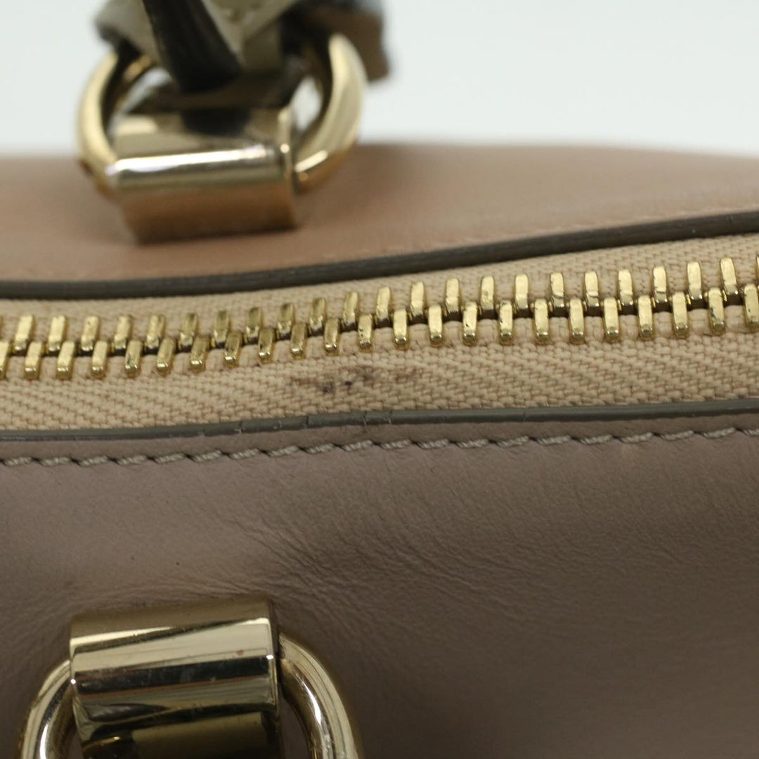 Chloe Bailey Hand Bag Leather 2way Beige Pink 35664