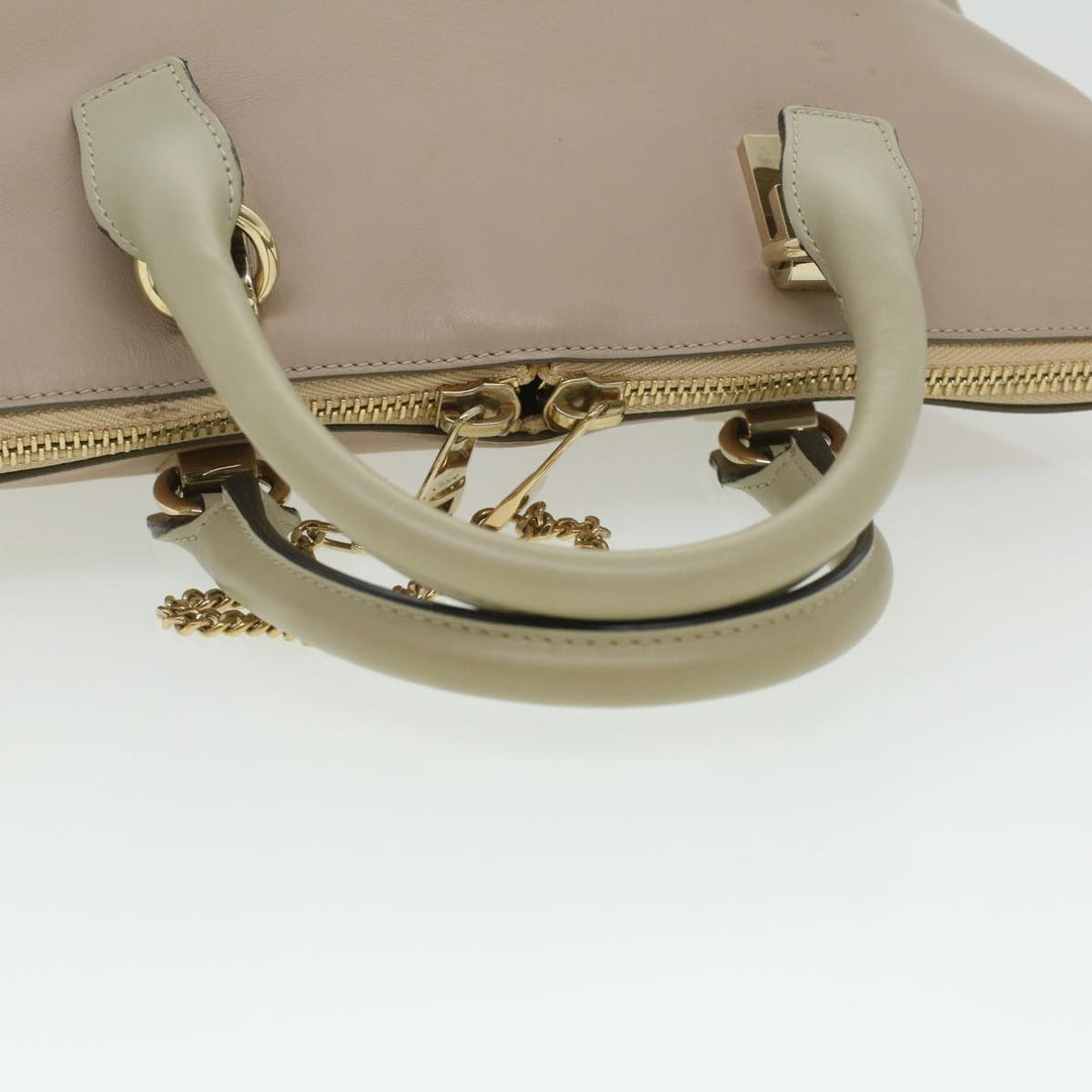 Chloe Bailey Hand Bag Leather 2way Beige Pink 35664