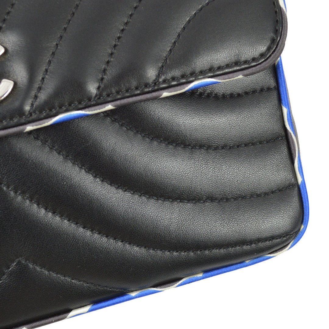 Top Quality Chanel Black Lambskin Camellia Straight Flap Shoulder Bag