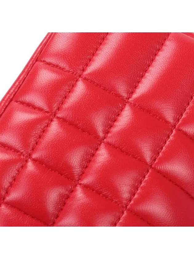 Burberry Lola Monogram Quilted Leather Mini Shoulder Bag Red