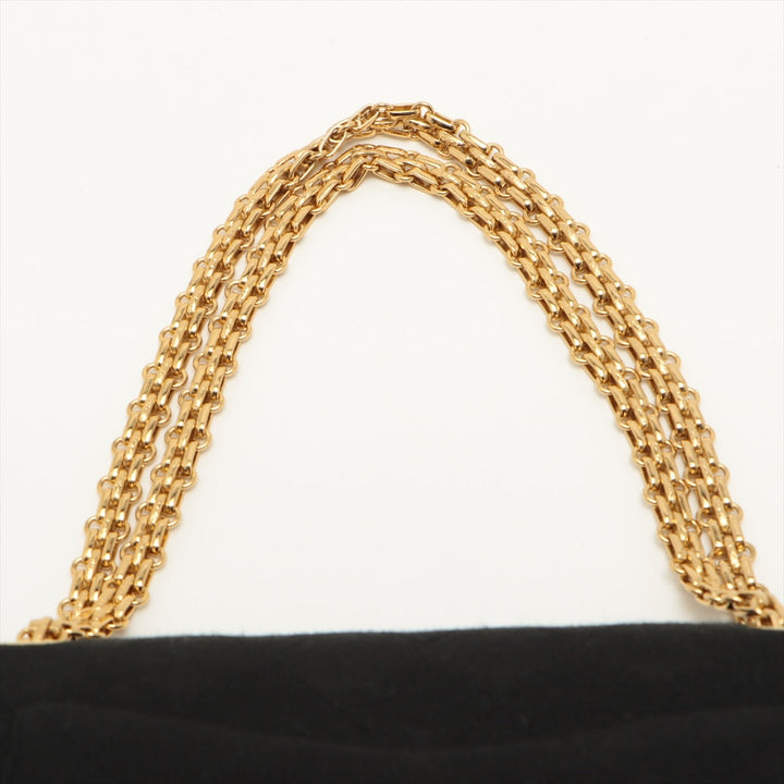 Top Quality Chanel Matrasse Cotton Double Flap Double Chain Bag Black Gold  0st
