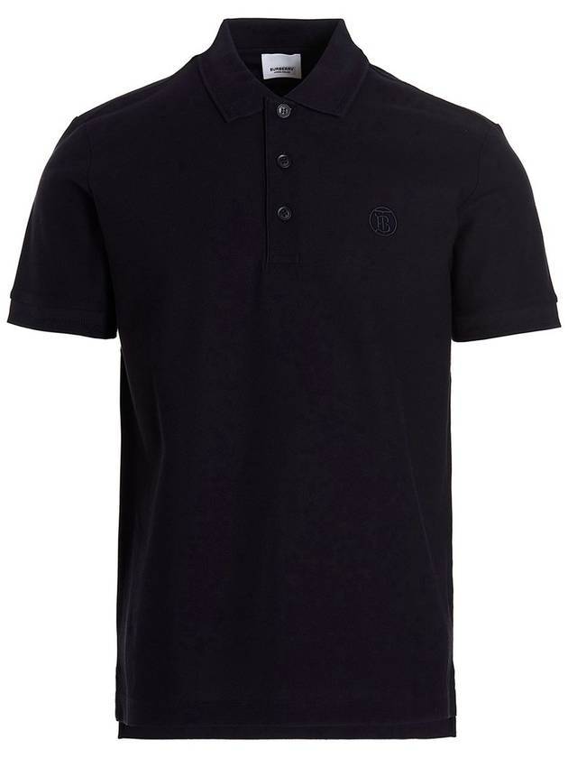 Burberry Men's CHUNKY Monogram motif cotton Polo Shirt navy