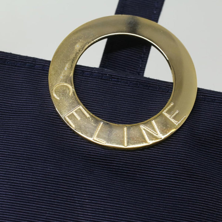 Celine Logo Pouch Nylon Navy  36351