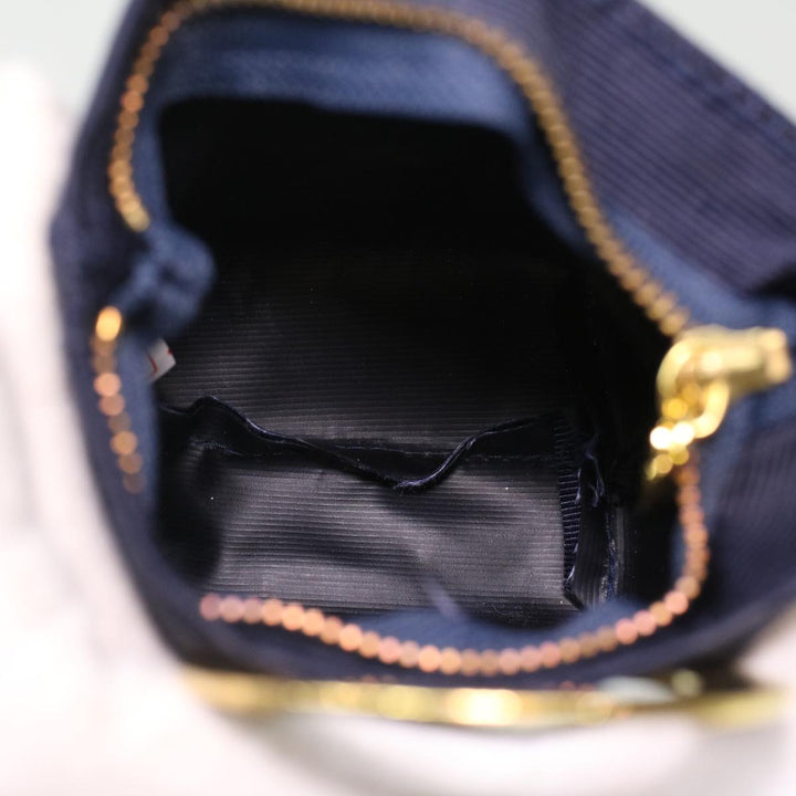 Celine Logo Pouch Nylon Navy  36351