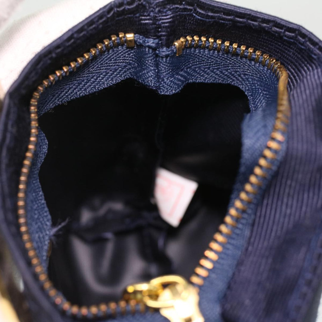 Celine Logo Pouch Nylon Navy  36351