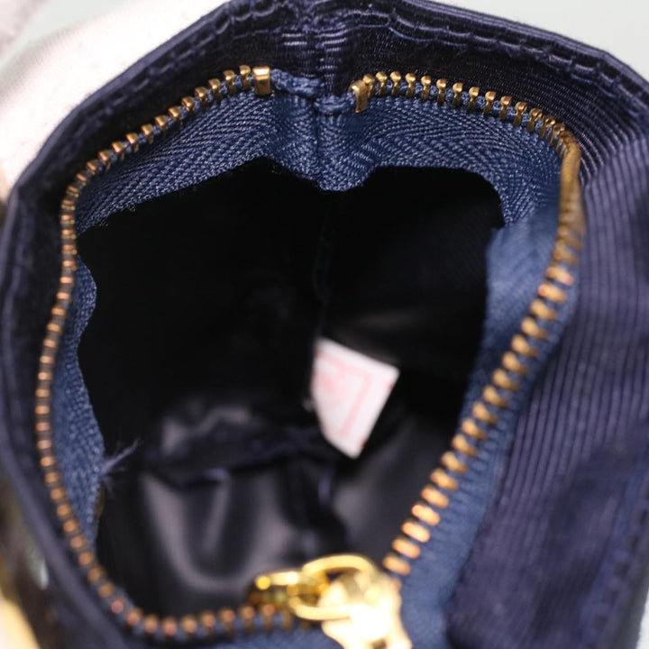 Celine Logo Pouch Nylon Navy  36351