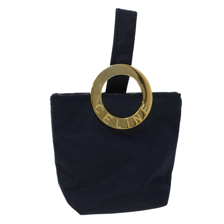 Celine Logo Pouch Nylon Navy  36351