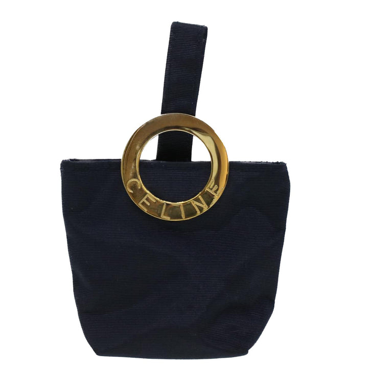 Celine Logo Pouch Nylon Navy  36351