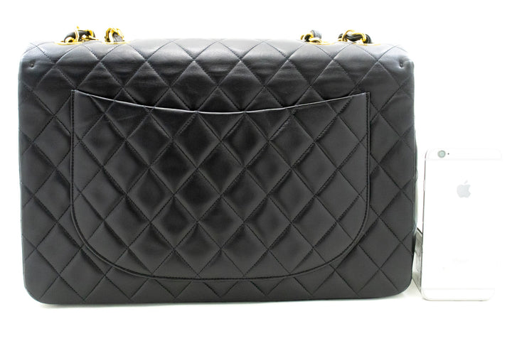 Top Quality Chanel Classic Large 13" New Chain Shoulder Bag Black Lambskin