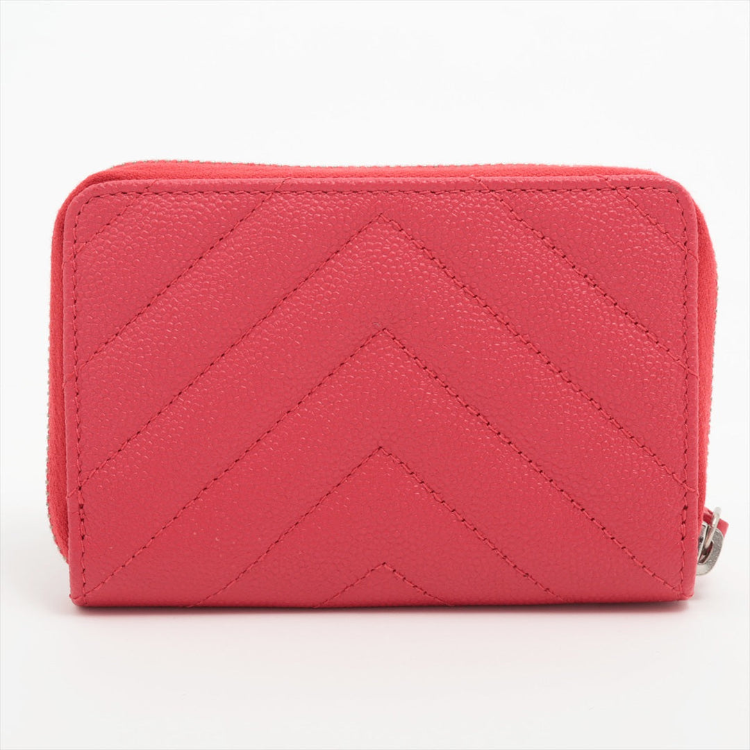 Top Quality Chanel Matrasse Caviar S Cardcase Pink Silver Gold  25th