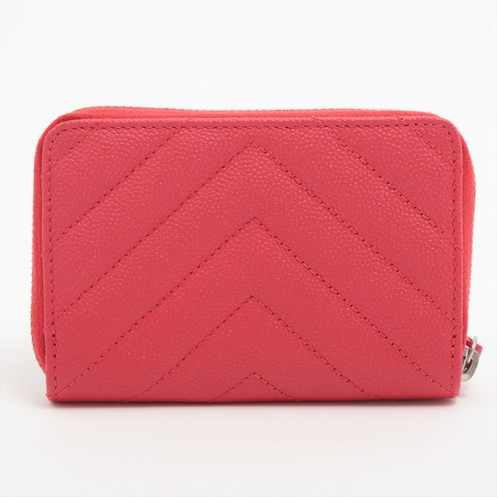 Top Quality Chanel Matrasse Caviar S Cardcase Pink Silver Gold  25th