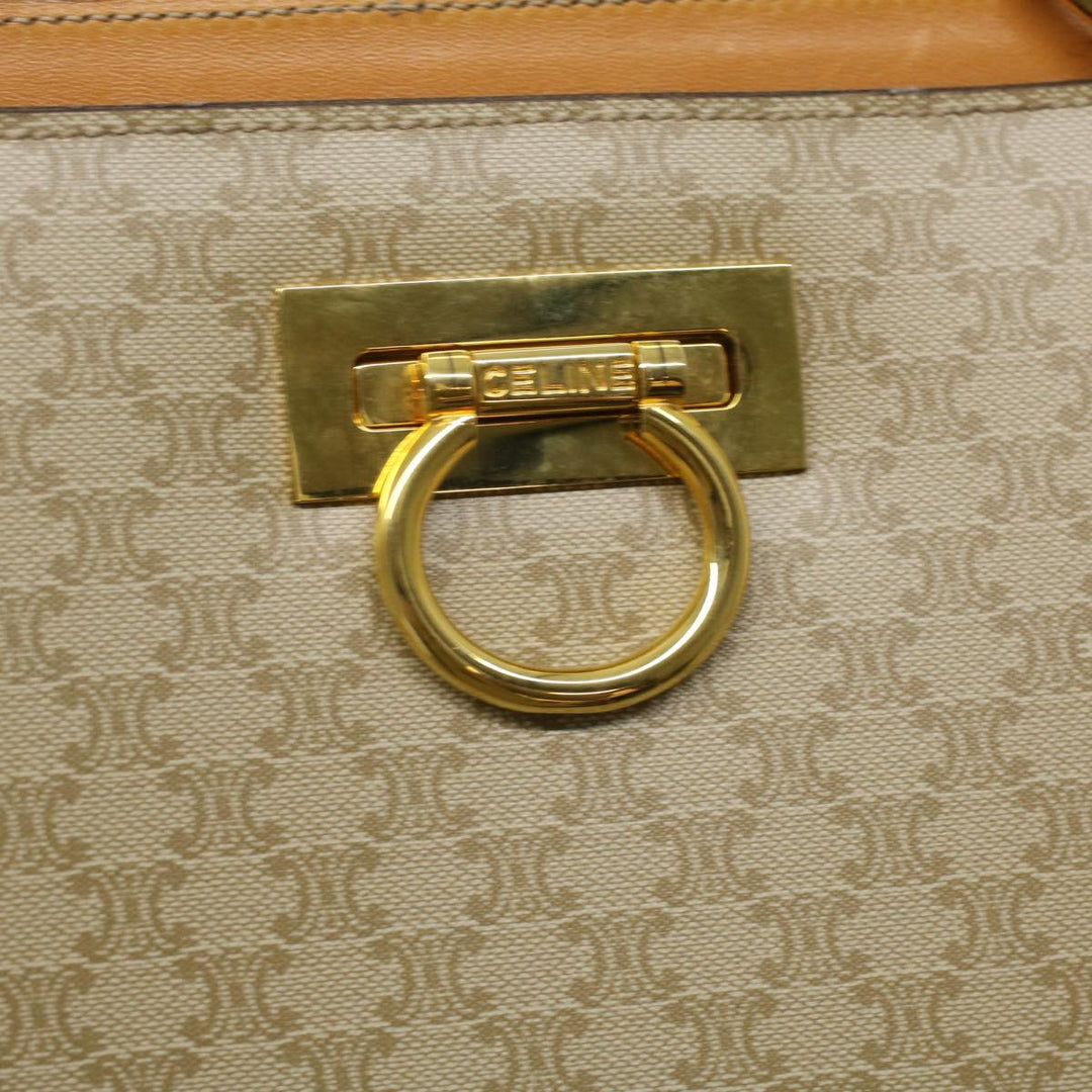 Celine Macadam Canvas Hand Bag Beige  36663