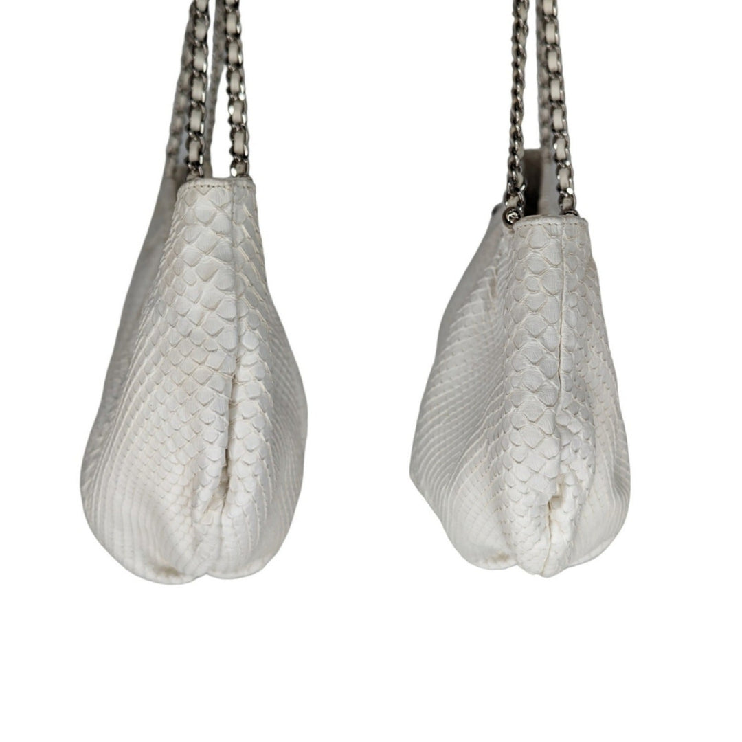Top Quality Chanel Vintage White Python CC Chain Hobo Bag