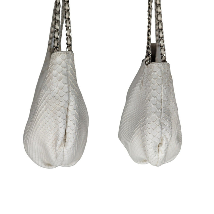 Top Quality Chanel Vintage White Python CC Chain Hobo Bag