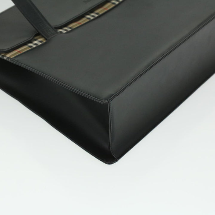 BURBERRYSs Shoulder Bag Leather Black Auth 36689