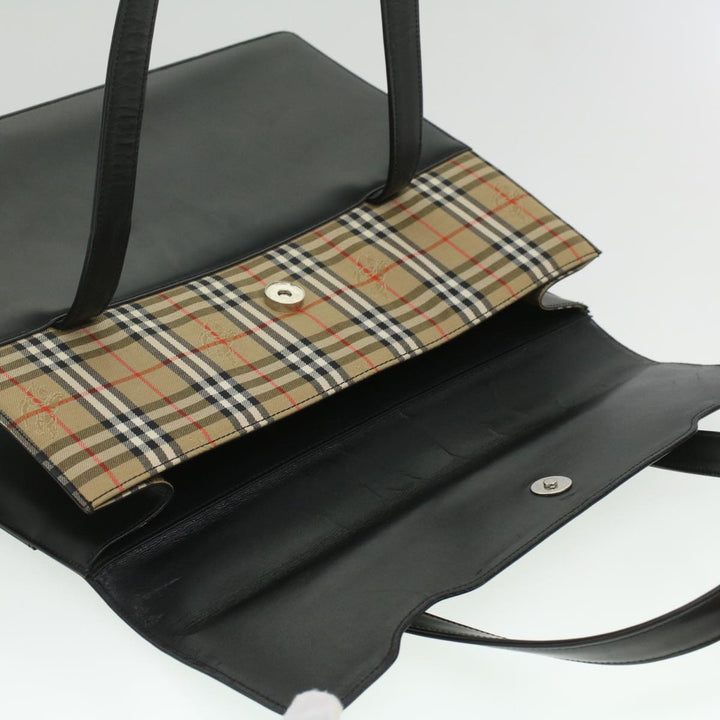 BURBERRYSs Shoulder Bag Leather Black Auth 36689