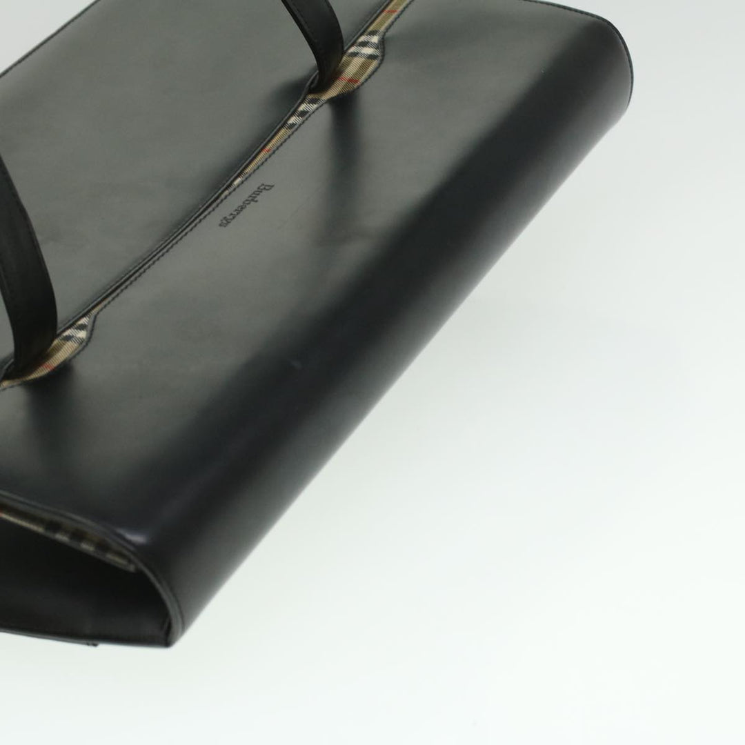 BURBERRYSs Shoulder Bag Leather Black Auth 36689