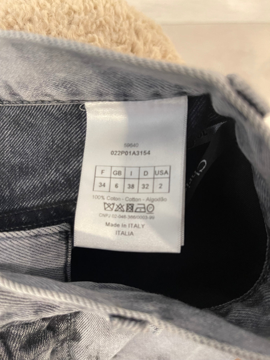 Christian Top quality Dior 01 Grey and Black Straight Leg Tie-Dye Jeans Size FR 34 (UK 6)