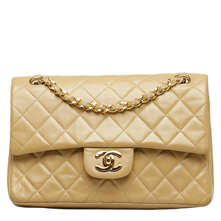 Top Quality Chanel Matrace 23 Cocomark Double Flap Gold  Chain houlder Bag Beige   CHANEL