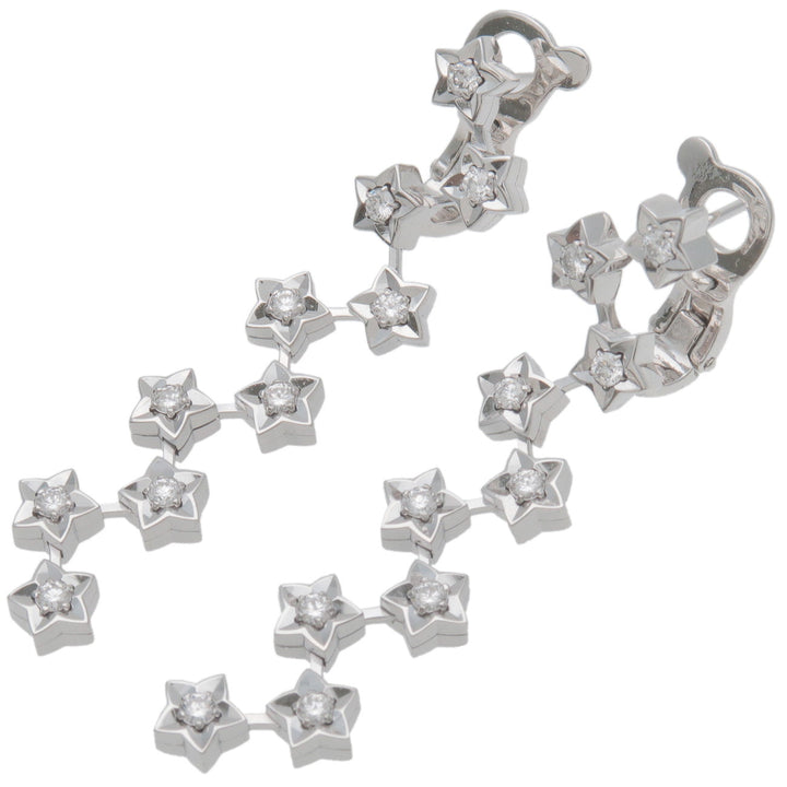 Top Quality Chanel Comet 10Px2 Diamond Earrings K18WG 750WG White Gold