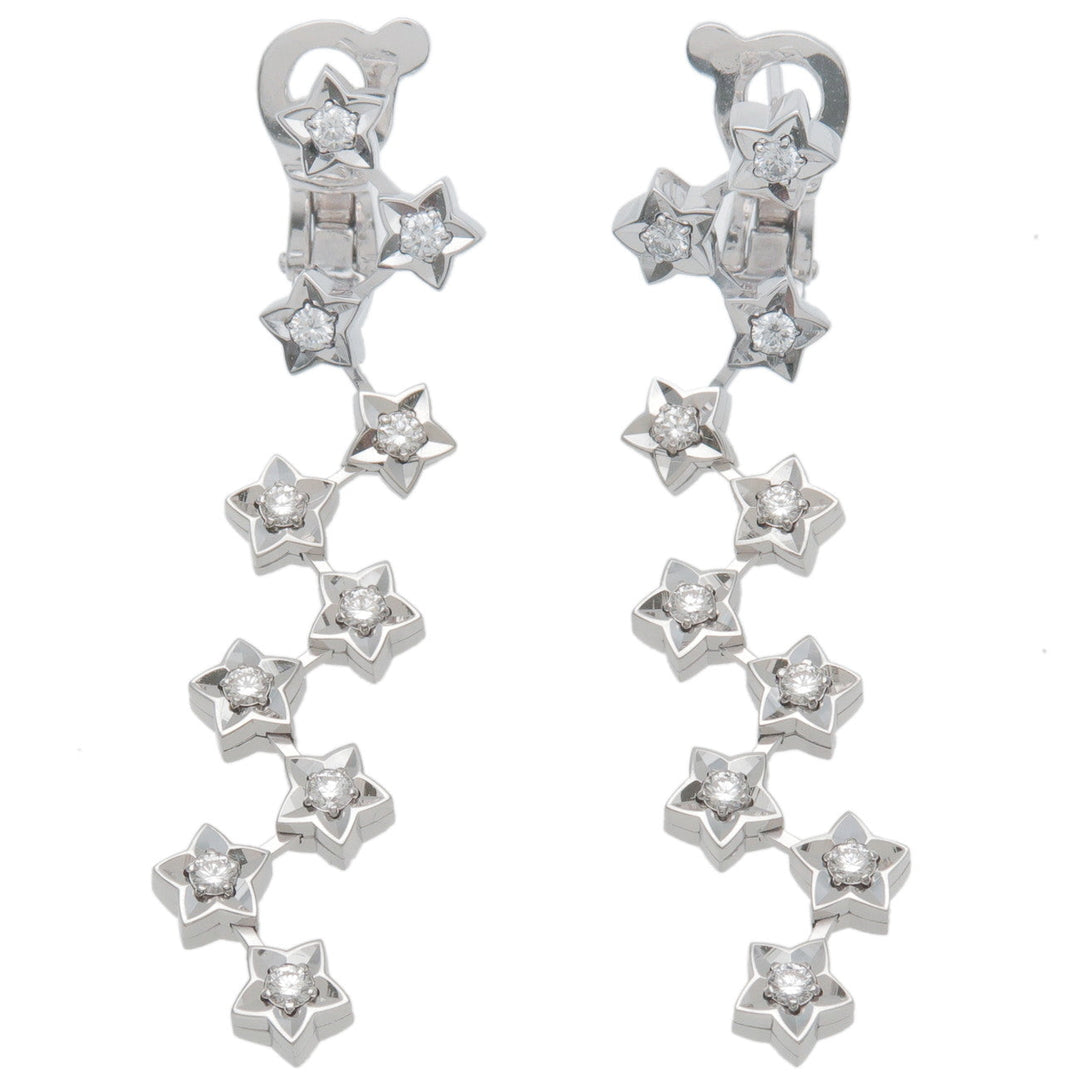 Top Quality Chanel Comet 10Px2 Diamond Earrings K18WG 750WG White Gold