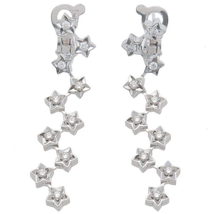 Top Quality Chanel Comet 10Px2 Diamond Earrings K18WG 750WG White Gold