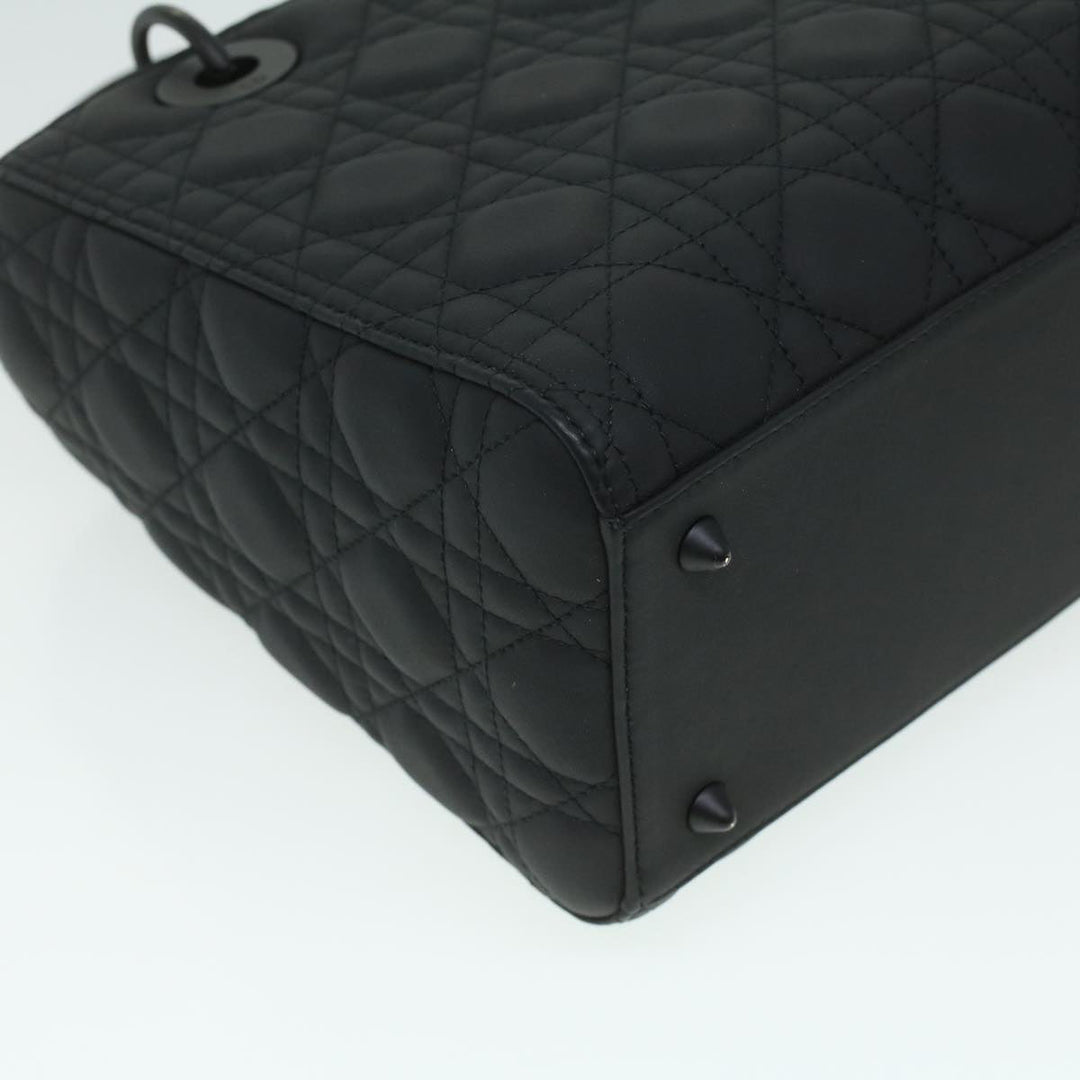 CHRISTIAN Top quality Dior Canage Lady Top quality Dior Hand Bag Calfskin Black M0566SLOI Auth 36776A