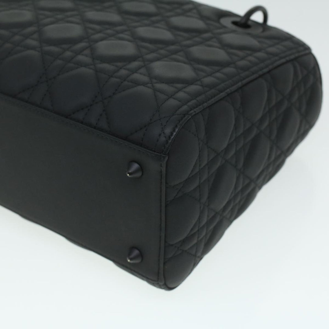 CHRISTIAN Top quality Dior Canage Lady Top quality Dior Hand Bag Calfskin Black M0566SLOI Auth 36776A