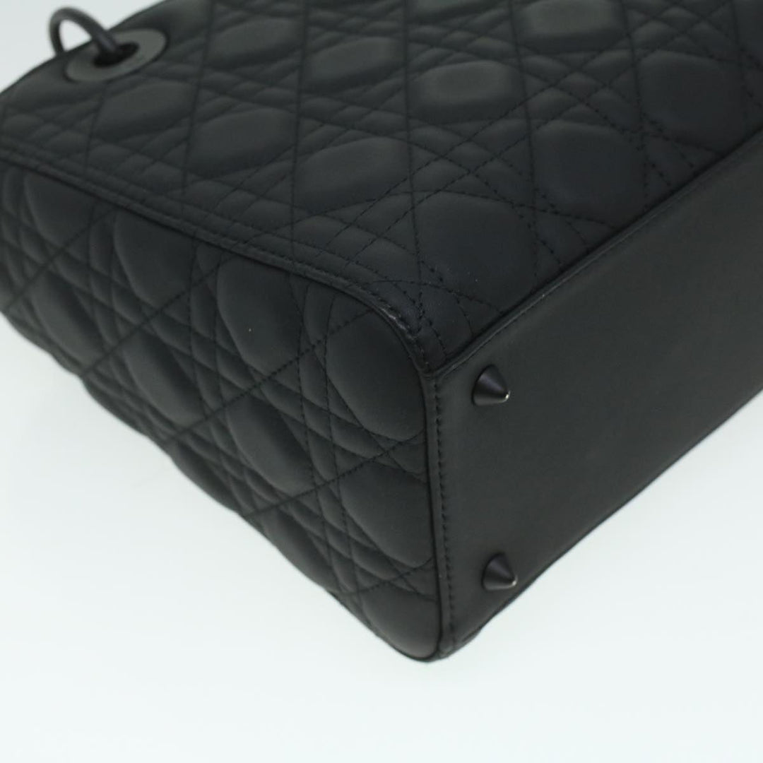CHRISTIAN Top quality Dior Canage Lady Top quality Dior Hand Bag Calfskin Black M0566SLOI Auth 36776A