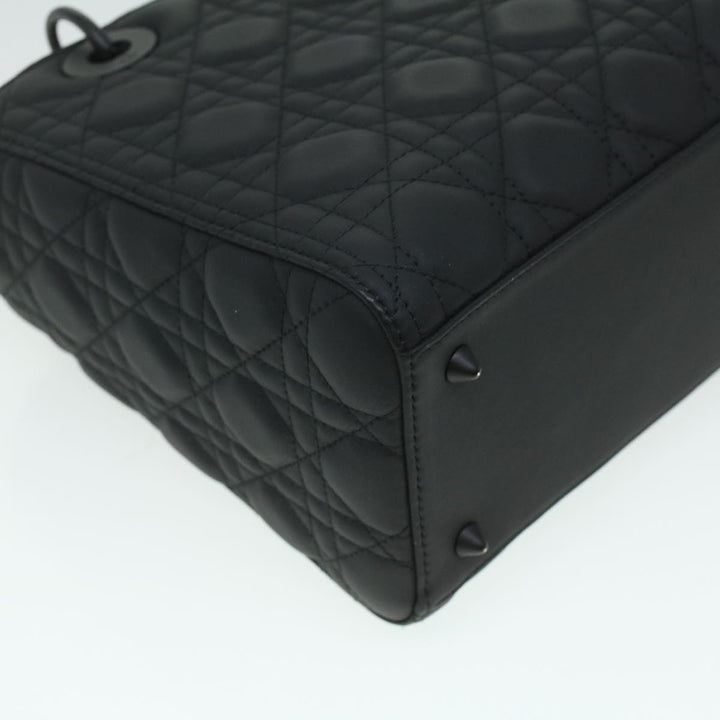 CHRISTIAN Top quality Dior Canage Lady Top quality Dior Hand Bag Calfskin Black M0566SLOI Auth 36776A
