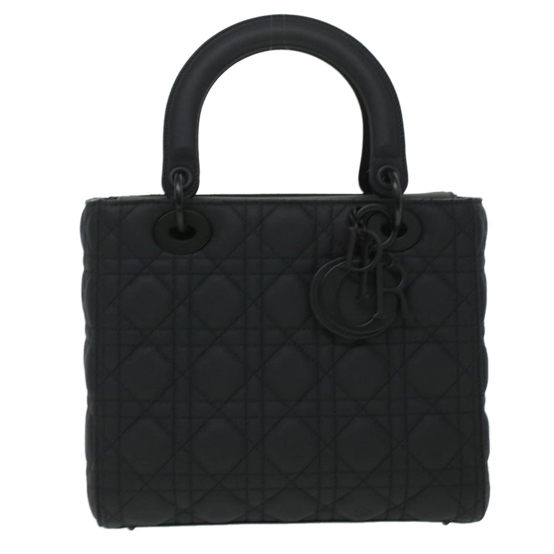 CHRISTIAN Top quality Dior Canage Lady Top quality Dior Hand Bag Calfskin Black M0566SLOI Auth 36776A