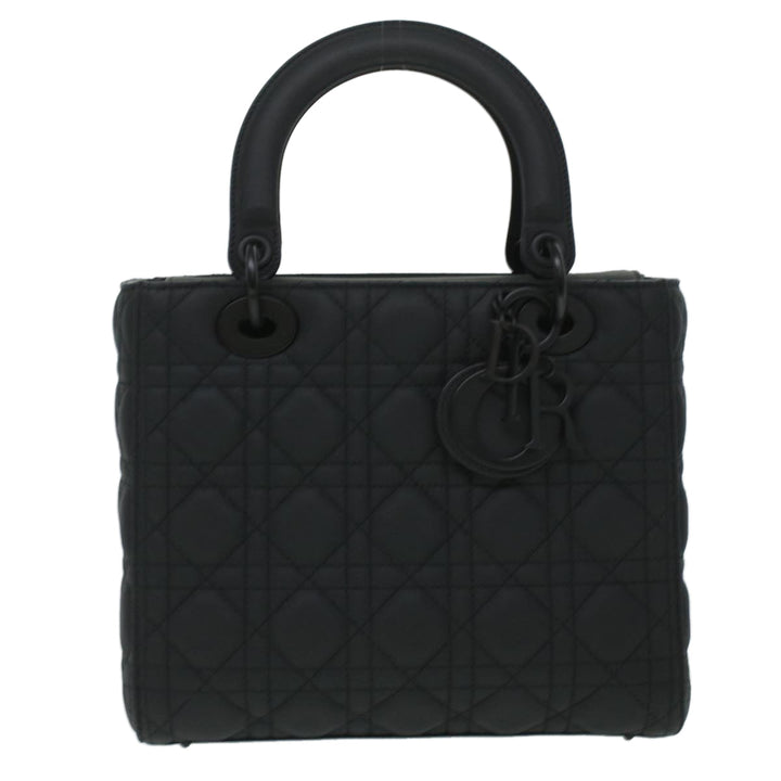 CHRISTIAN Top quality Dior Canage Lady Top quality Dior Hand Bag Calfskin Black M0566SLOI Auth 36776A