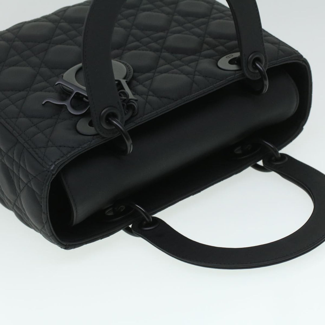 CHRISTIAN Top quality Dior Canage Lady Top quality Dior Hand Bag Calfskin Black M0566SLOI Auth 36776A