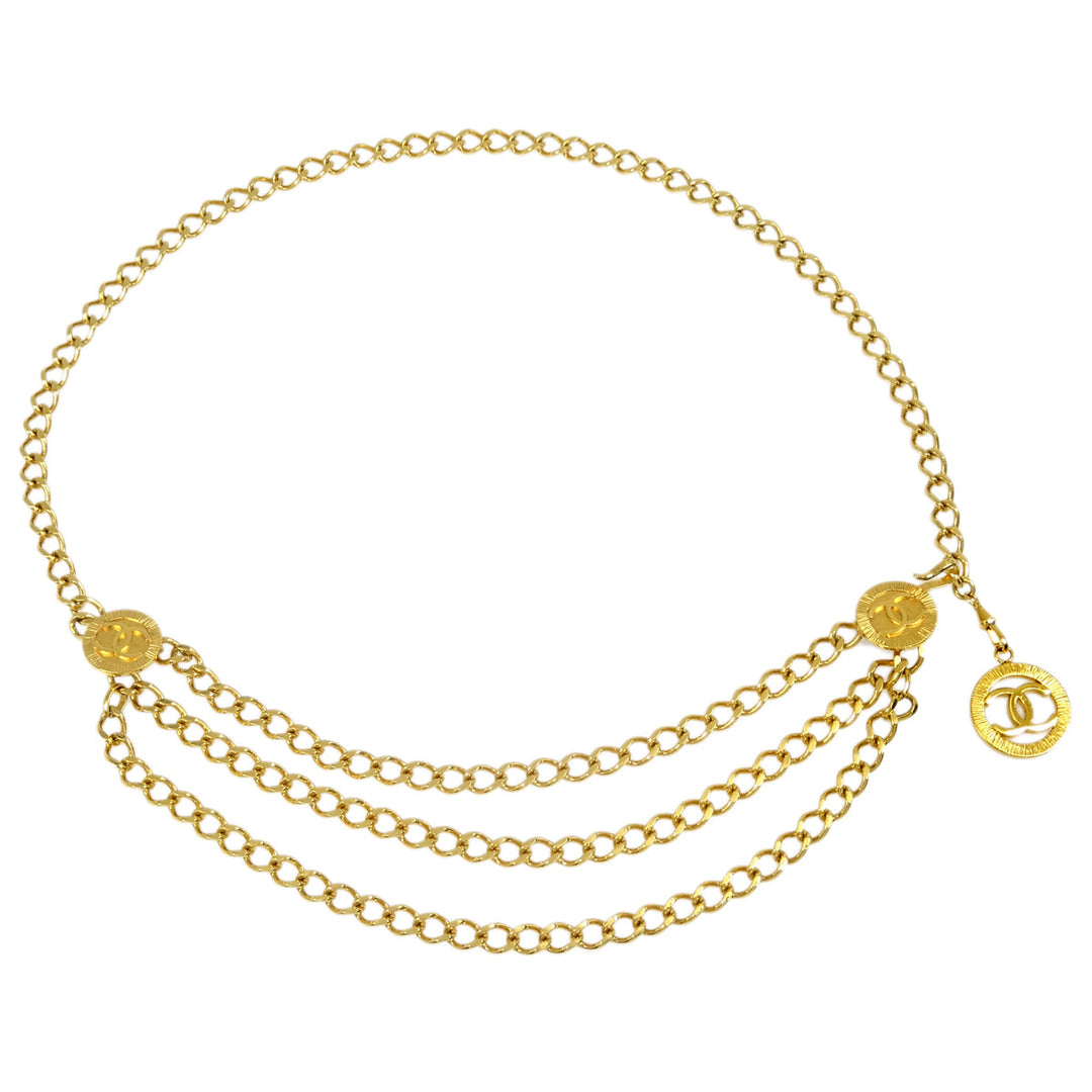 Top Quality Chanel Medallion Chain Belt Gold 1984 Small New