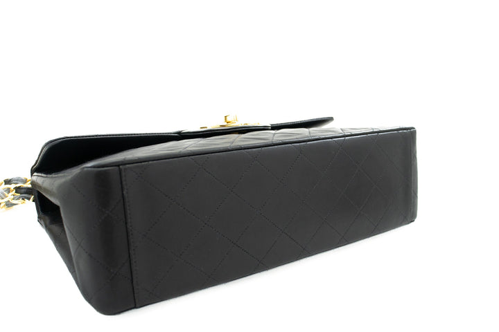 Top Quality Chanel Classic Large 13" New Chain Shoulder Bag Black Lambskin
